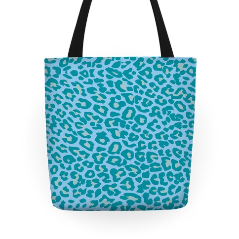 Blue Leopard Print Tote Totes | LookHUMAN