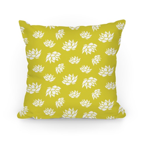 Yellow Lotus Flower Pattern Pillow