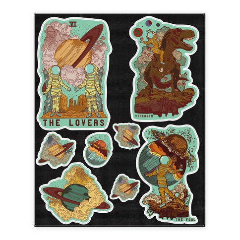 Space Tarot Cards  Stickers and Decal Sheet