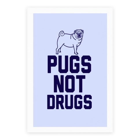 PUGS NOT DRUGS BAR RUNNER IDEAL FOR ANY OCCASION PARTY'S PUBS L&S PRINTS 
