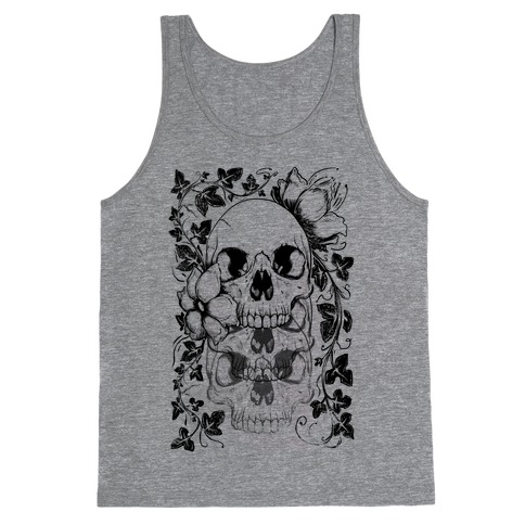 Skull of Vines and Flowers Tank Top