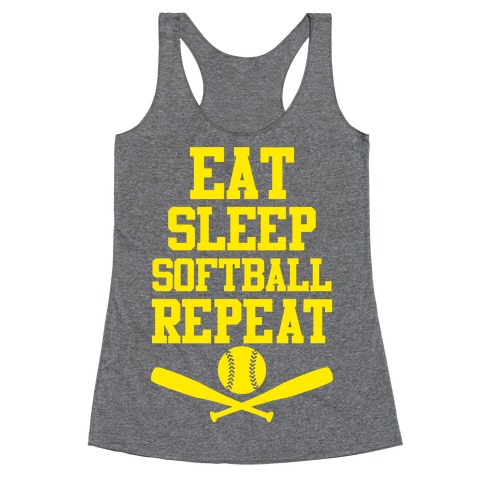 Eat Sleep Softball Repeat Racerback Tank Top