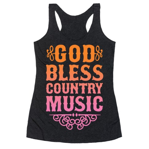 God Bless Country Music Racerback Tank Top