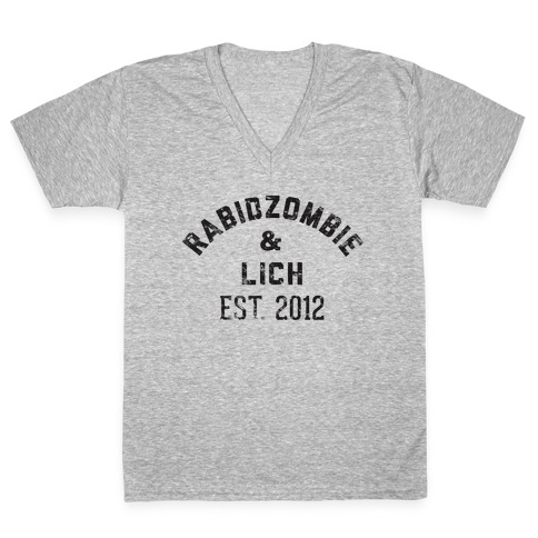 RabidZombie & Lich (distressed) V-Neck Tee Shirt