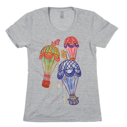 Watercolor Balloon Trip Womens T-Shirt