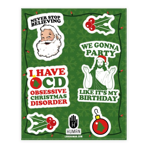 Merry Christmas Stickers and Decal Sheet
