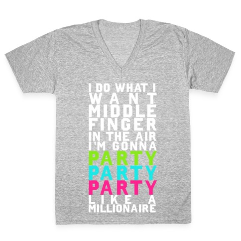 Party Party Party V-Neck Tee Shirt