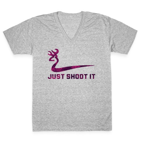 Just Shoot It Pink (V-neck) V-Neck Tee Shirt