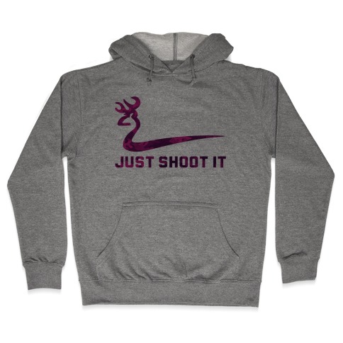 Just Shoot It Pink (V-neck) Hooded Sweatshirt