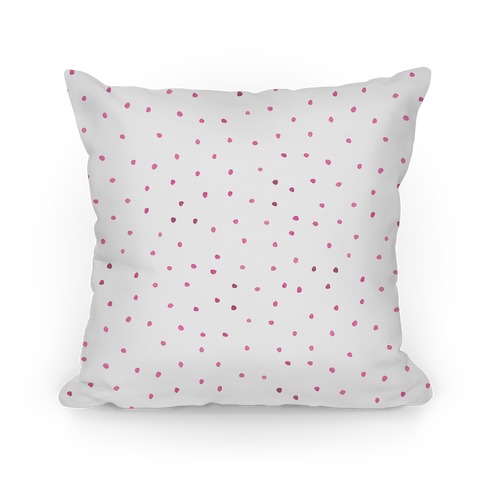 Pink Watercolor Polka Dots Pillow