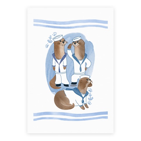 Sea Sailor Otters Poster