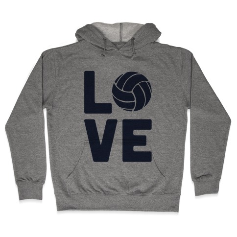 Love Volleyball (Athletic V-Neck) Hooded Sweatshirt
