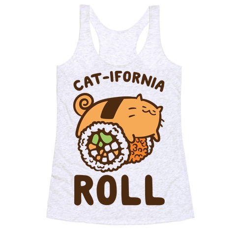 California Cat Roll Racerback Tank Top