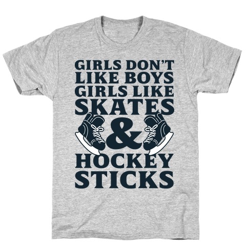 Girls Dont Like Boys Girls Like Hockey T-Shirt