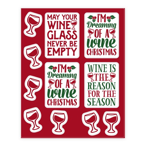 Wine Christmas  Stickers and Decal Sheet