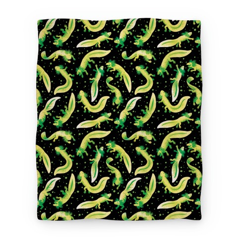 Green Fluorescent Axolotl Pattern Blanket