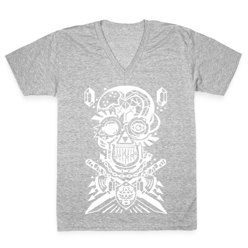 Legend Of Zelda skull V-Neck Tee Shirt