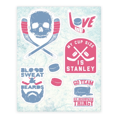 Hockey  Stickers and Decal Sheet