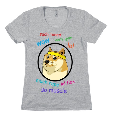 Fitness Doge (color) Womens T-Shirt