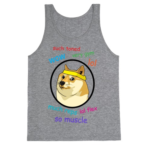 Fitness Doge (color) Tank Top