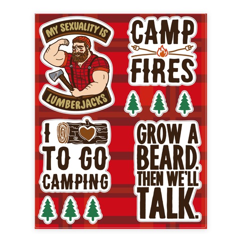 Lumberjack Camping Stickers and Decal Sheet