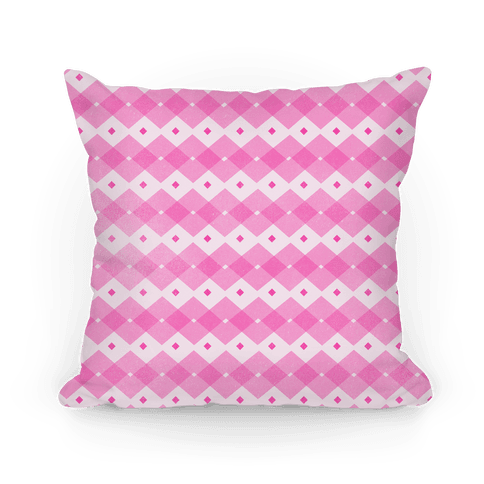 Pink Checkered Pattern - Throw Pillow - HUMAN