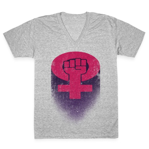Feminism Symbol V-Neck Tee Shirt