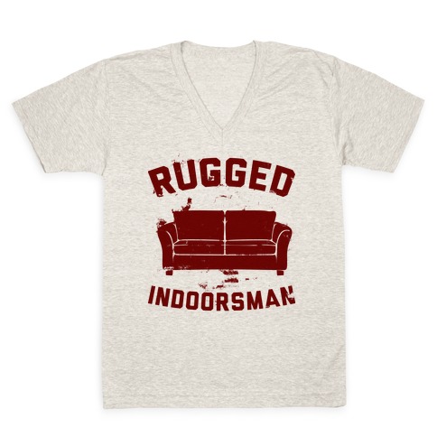 Rugged Indoorsman V-Neck Tee | LookHUMAN