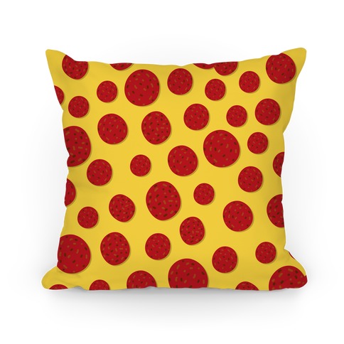 Pepperoni Pizza Topping Pattern Pillow