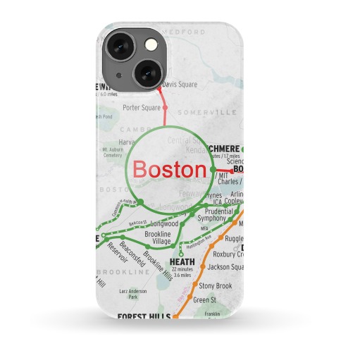Boston Transit Map Phone Case
