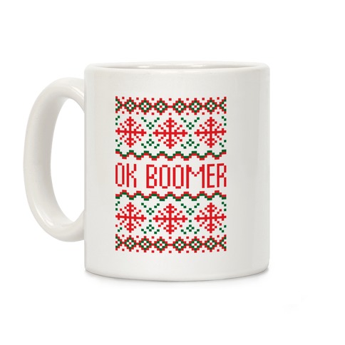 Ok Boomer Ugly Christmas Sweater Coffee Mug