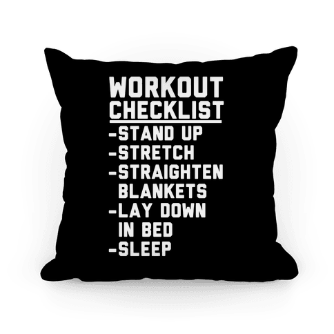 Workout Checklist Pillows LookHUMAN