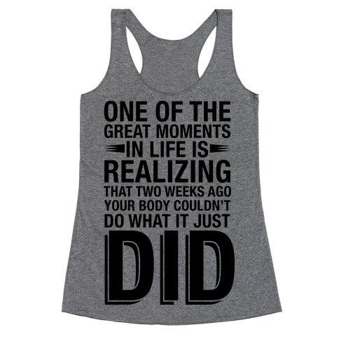Realizing Great Moments Racerback Tank Top