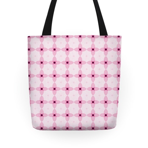 Pink Geometric Flower Pattern Totes | LookHUMAN