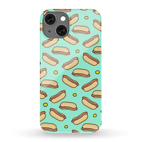 Teal Hot Dog Pattern Phone Case