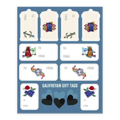 Doctor Who Gift Tags Stickers and Decal Sheet