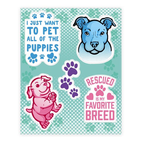 Cute Puppy  Stickers and Decal Sheet