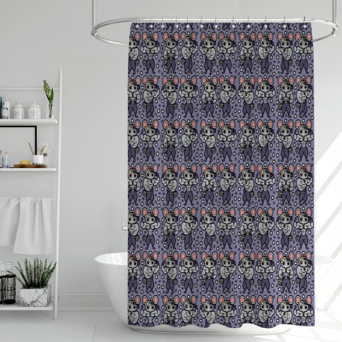 Muscle Mice Pattern Parody Shower Curtain