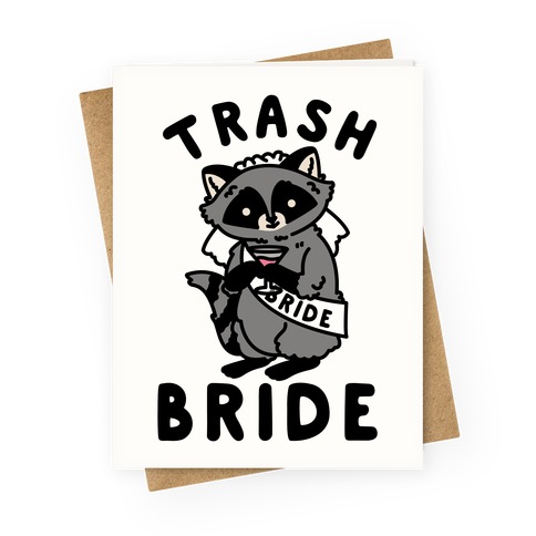 Trash Bride Raccoon Bachelorette Party Greeting Card