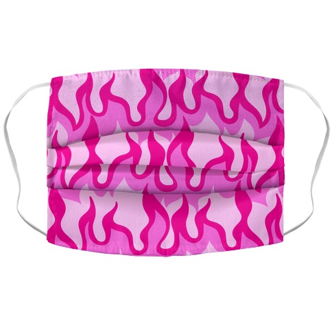 Pink Flames Accordion Face Mask