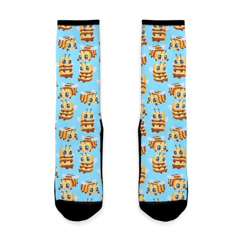 Cute Cubic Bee Pattern Sock