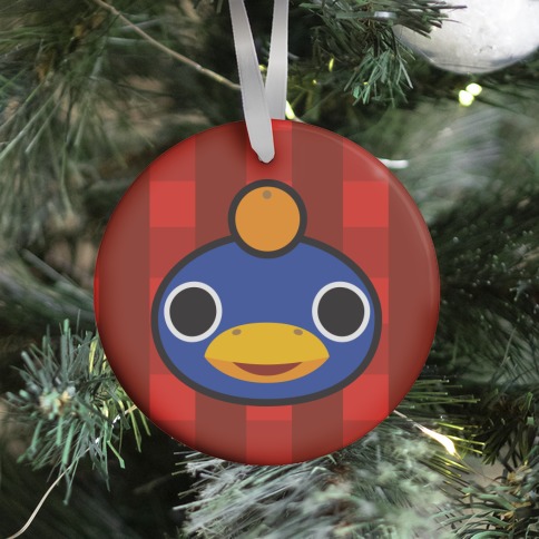 Roald Sitting With An Orange On His Head (Animal Crossing) Ornament