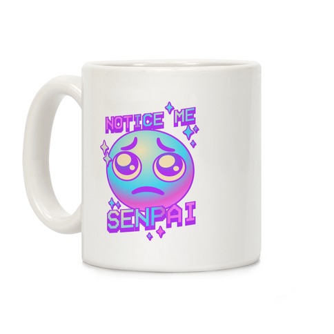 Notice Me Senpai Vaporwave Emoji Coffee Mug