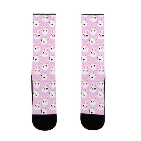 BunBun Pattern Pink Sock