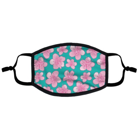 Cherry Blossom Vagina Pattern Flat Face Mask