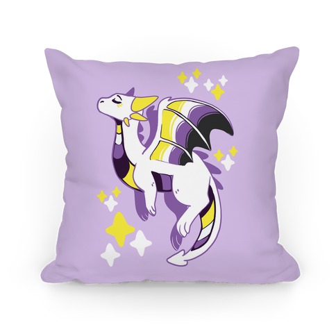 Non-Binary Pride Dragon Pillow
