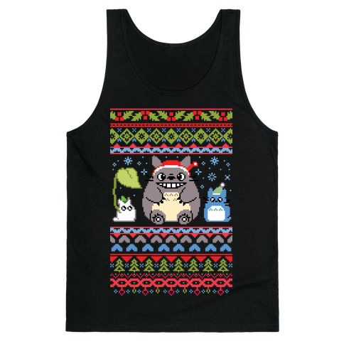 Totoro Ugly Christmas Sweater Tank Top