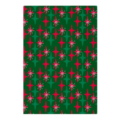 Retro Christmas Sparkle Pattern Garden Flag