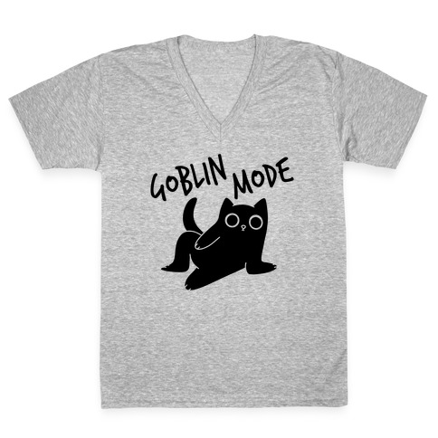 Goblin Mode Cat V-Neck Tee Shirt