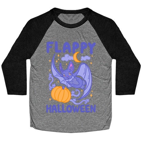 Flappy Halloween Bat Baseball Tee